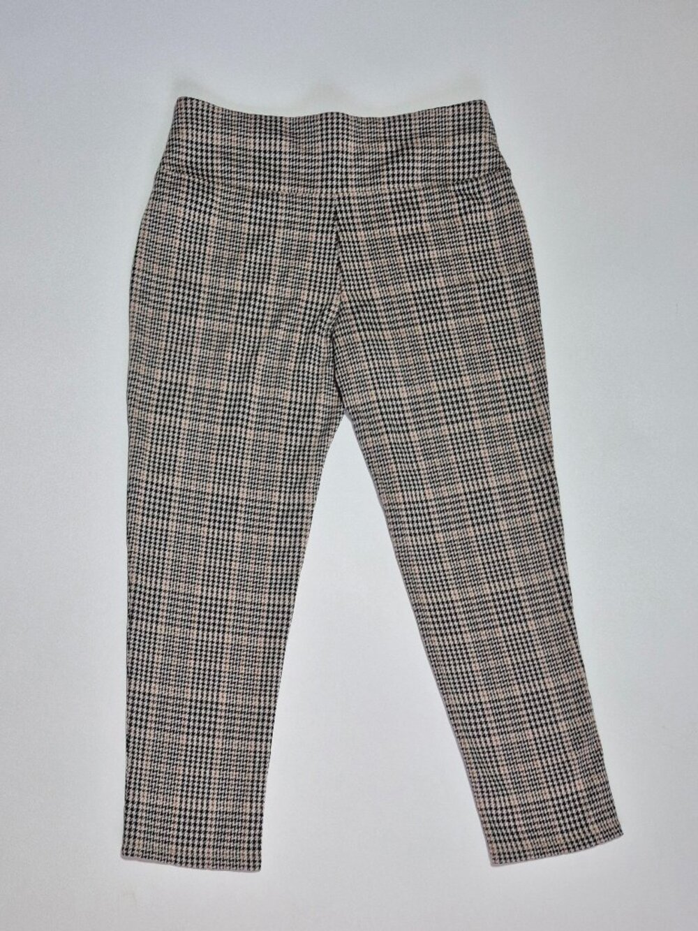 J.Jill Wearever Collection Houndstooth Plaid Pull On Knit Pants Size M Stretch